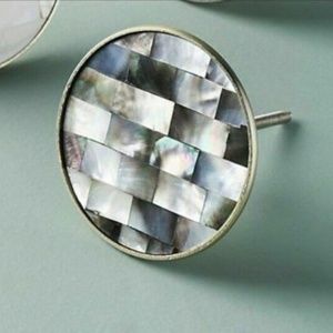 ANTHROPOLOGIE Mother Of Pearl Opaline Knob 3" Set of 6 NWT